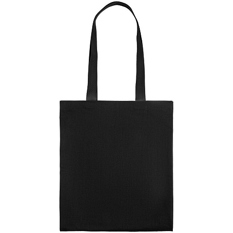 Холщовая сумка BrighTone, черная с черными ручками - рис 4.