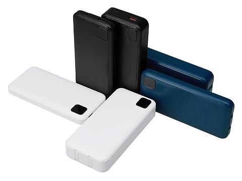 Внешний аккумулятор со встроенными кабелями Фрэйм, 10000мач, белый - рис 8.