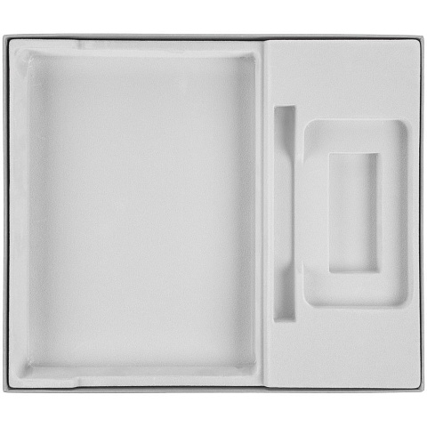 Коробка Overlap под ежедневник, аккумулятор и ручку, серая - рис 3.