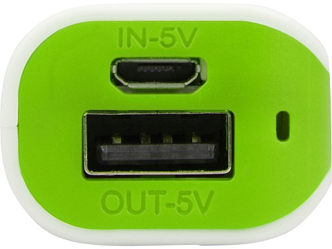 Портативное зарядное устройство (power bank) Basis, 2000 mAh, зеленое яблоко - рис 3.