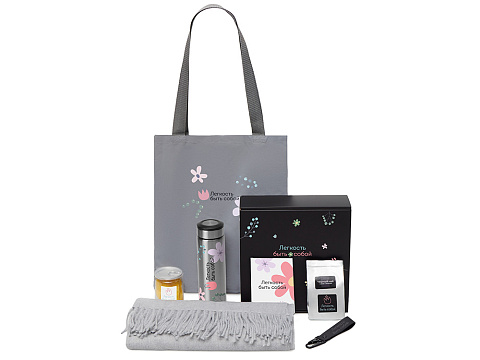 Подарочный набор Re:f. Walk с палантином, шоппером и термосом, серый