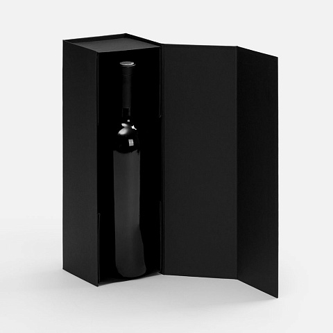Коробка складная под бутылку Color Jacket Fold, черная - рис 3.