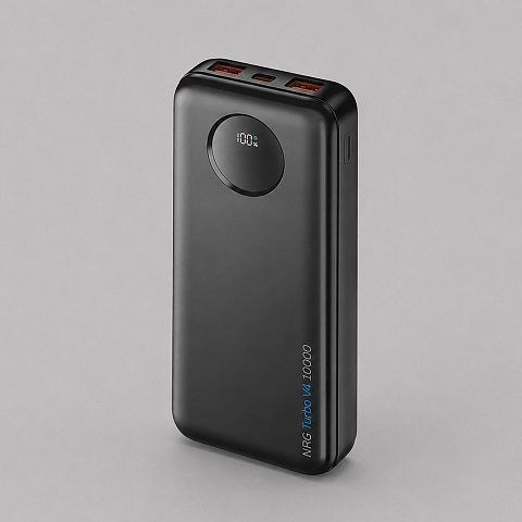 Внешний АКБ NRG Turbo V4 10000 мА-ч, дисплей, черный, Deppa