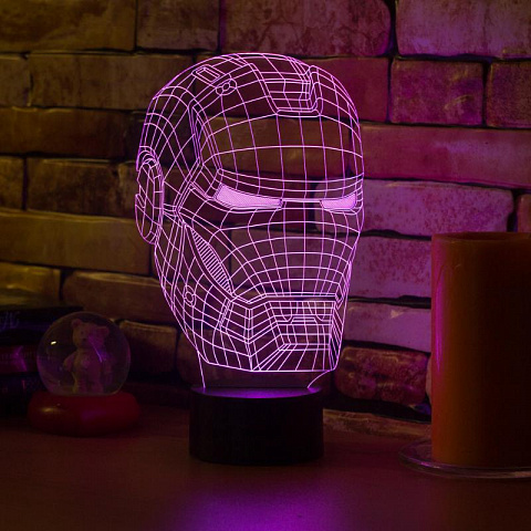 3D лампа Шлем железного человека - рис 4.
