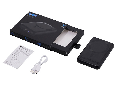 Магнитный внешний беспроводной аккумулятор Polarix, QC/PD, 10000 мАч, черный - рис 2.