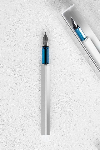 Ручка перьевая PF One, серебристая с синим - рис 6.