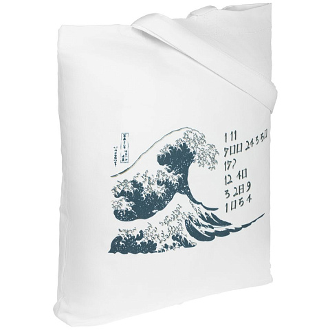 Холщовая сумка «Цифровые стихи. Японская поэзия», молочно-белая - рис 3.