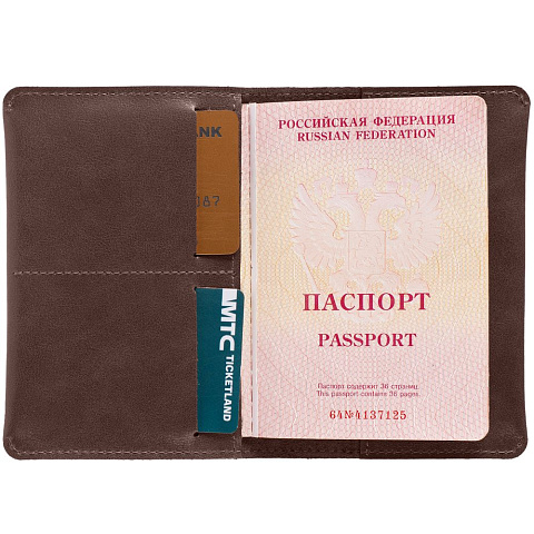 Обложка для паспорта Apache, ver.2, темно-коричневая - рис 5.