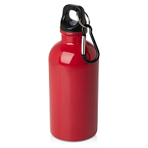 Одностенная бутылка для воды с карабином Oregon, изготовленная из нержавеющей стали, сертифицированной по стандарту RCS, объемом 400 мл - Красный