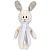 Мягкая игрушка Beastie Toys, заяц с белым шарфом - миниатюра