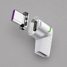 Адаптер USB-С - USB-C, магнитный, белый, Deppa