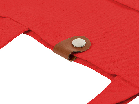 Сумка Clip из хлопка 340 г/м2 с застежкой из экокожи, красный - рис 5.