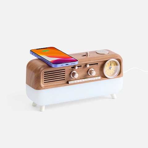 Bluetooth-колонка с беспроводной зарядкой, часами и подсветкой Multiverse, ver.2 - рис 2.