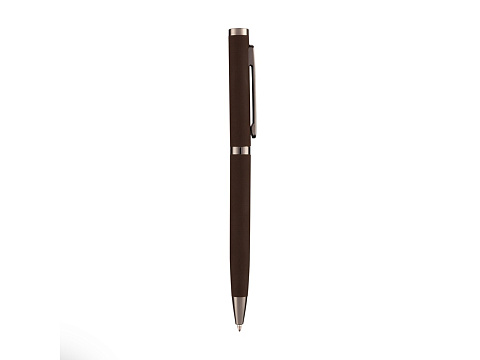 Ручка Firenze шариковая автоматическая софт-тач, коричневая - рис 3.