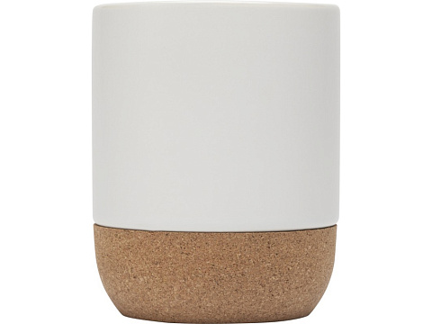 Billie керамическая кружка для сублимации объемом 300 мл с пробковыми деталями, белый - рис 2.