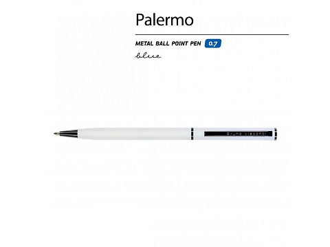 Ручка шариковая автоматическая BrunoVisconti® PALERMO цвет корпуса белый, soft-touch, 0.7 мм - рис 2.