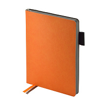 Ежедневник А5 датированный Boston 2026, оранжевый с серым обрезом