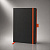 Блокнот ColorNote Black, твердая обложка A5, 80 листов, черный с оранжевым - миниатюра