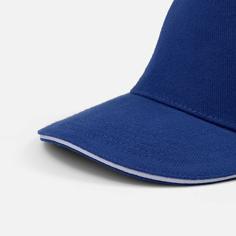 Бейсболка Classic 2.0, ярко-синяя с белым кантом - рис 3.