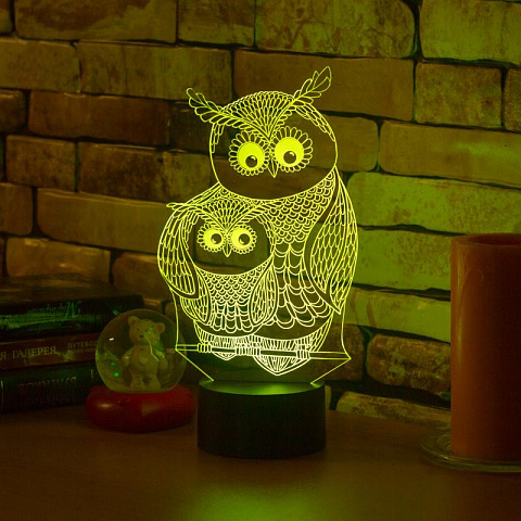 3D светильник Сова с совенком - рис 6.