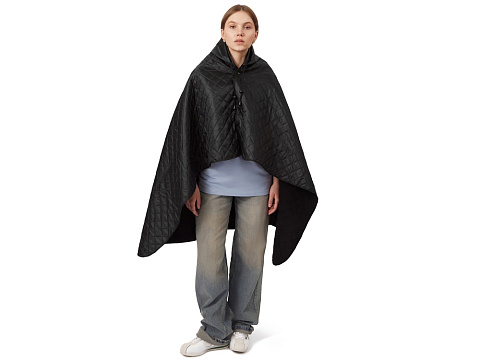 Пончо Cappy с капюшоном на липучке в мешке, черный - рис 2.