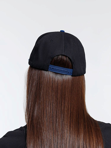 Бейсболка Foreside с прямым козырьком, черная с синим - рис 11.