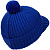 Вязаная шапка с козырьком Peaky, синяя (василек) - миниатюра - рис 4.