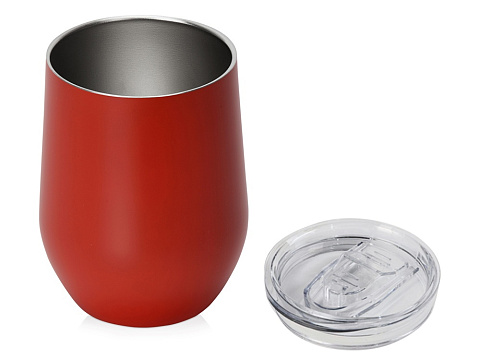 Вакуумная термокружка Sense, непротекаемая крышка, крафтовая упаковка, красный - рис 2.