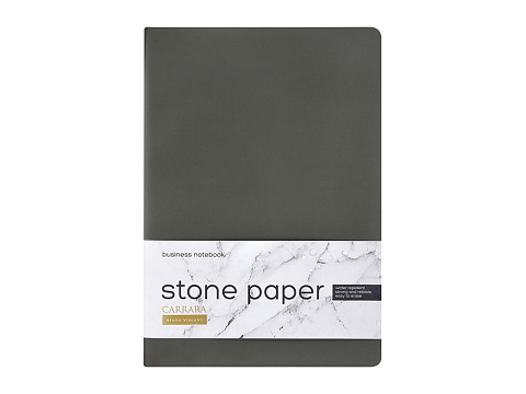 Тетрадь с каменной бумагой А5 Carrara 40 л., линейка, серый - рис 2.