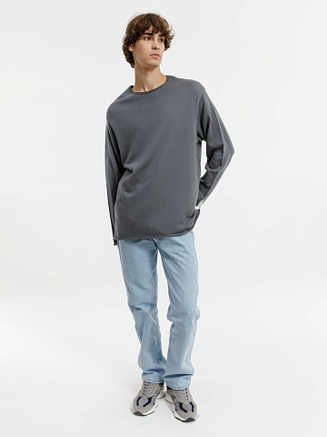 Лонгслив унисекс Siluetti Fuori, серый - рис 5.