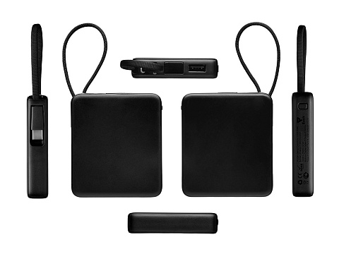 Внешний аккумулятор со встроенным кабелем USB-C Дэнси, 5000 мАч, черный - рис 4.