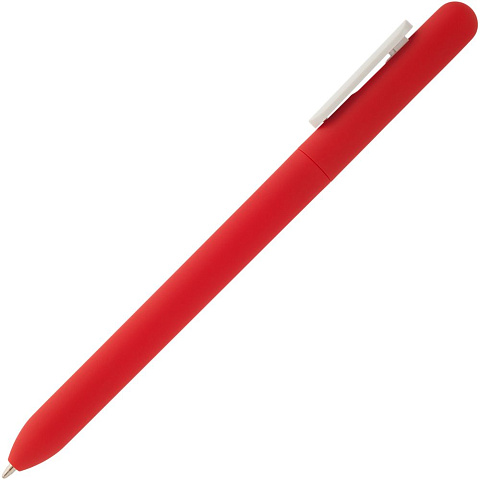 Ручка шариковая Swiper Soft Touch, красная с белым - рис 4.