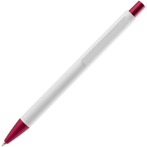 Ручка шариковая Chromatic White, белая с красным - рис 4.