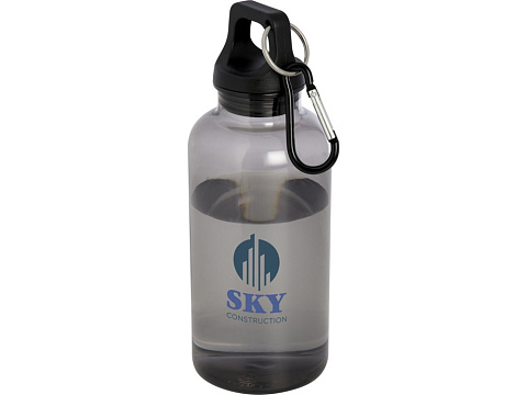 Бутылка для воды с карабином Oregon из переработанной пластмассы, 400 мл - Черный - рис 5.