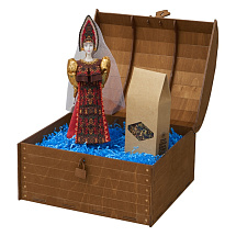 Подарочный набор: кукла фарфоровая, чай Малина с мятой, красный