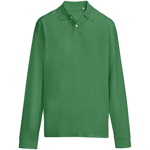 Рубашка поло унисекс с длинным рукавом Pacific LSL, ярко-зеленая - рис 2.