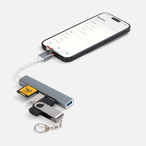USB-хаб Slotto, серый - рис 5.