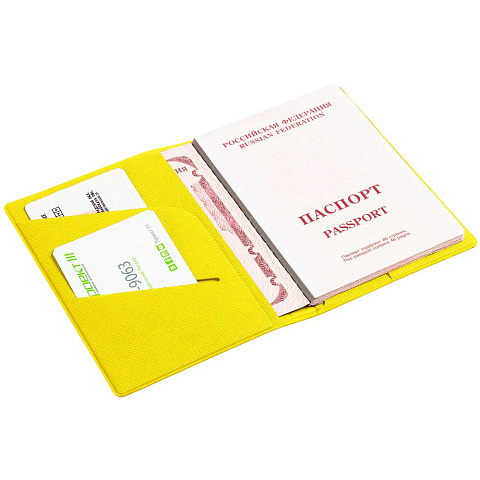 Обложка для паспорта Devon, желтая - рис 4.