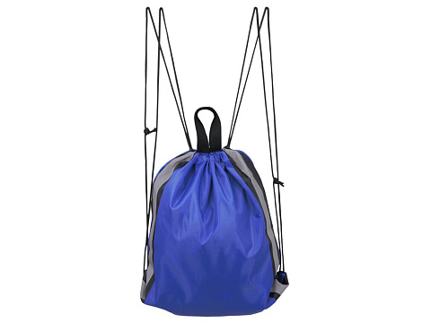 Рюкзак-мешок Savy со светоотражающими полосами по бокам, синий - рис 2.