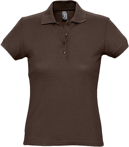 Рубашка поло женская Passion 170, шоколадно-коричневая - рис 2.
