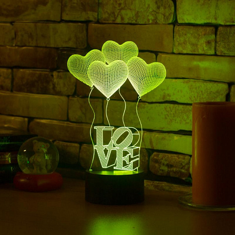 3D светильник Шары Сердца Love - рис 4.