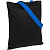 Холщовая сумка BrighTone, черная с ярко-синими ручками - миниатюра