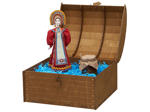 Подарочный набор: кукла фарфоровая, мед, красный - рис 4.