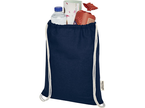 Oregon сумка-кисет из переработанного хлопка, сертифицированного согласно GRS, плотностью 140 г/м² - Темно - синий - рис 3.