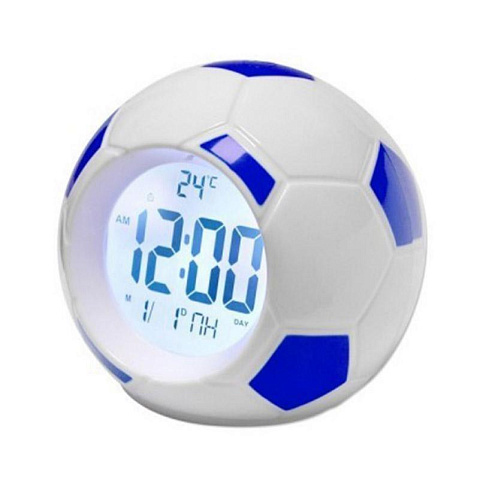 Настольные часы будильник говорящие Футбольный мяч - рис 3.