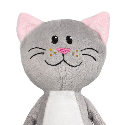 Мягкая игрушка Beastie Toys, котик с белым шарфом - рис 4.