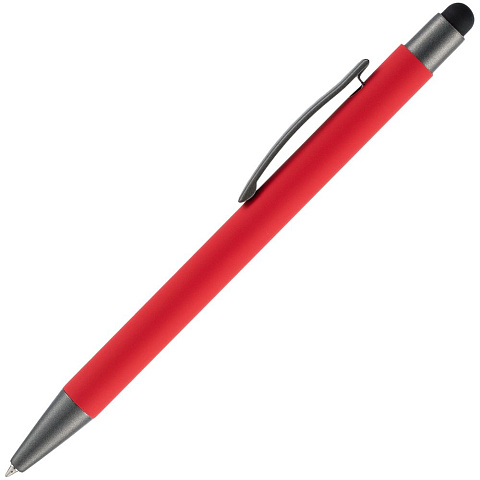 Ручка шариковая Atento Soft Touch со стилусом, красная - рис 3.
