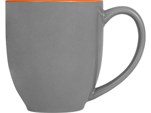 Кружка керамическая Gracy 450мл, серый/оранжевый - рис 3.