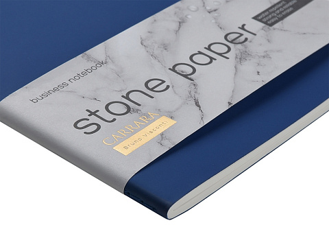 Тетрадь с каменной бумагой А5 Carrara 40 л., линейка, синий - рис 5.