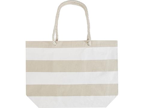 Florida пляжная эко-сумка из переработанного материала, сертифицированного по стандарту GRS, плотностью 270 г/м² 18L - Натуральный / Белый - рис 2.